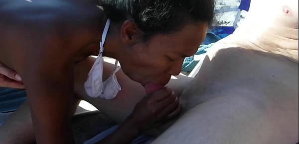  Sharing wife with two young strangers at the beach